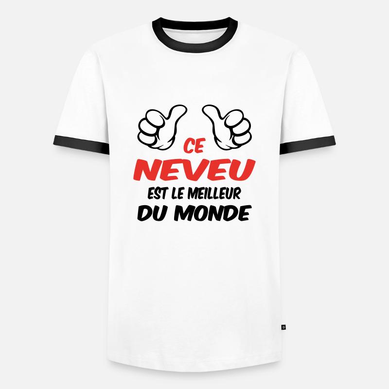 BESTER NEFFE - Männer Kontrast-T-Shirt - Weiß/Schwarz