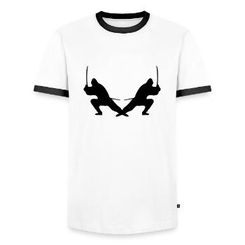Ninjas - T-shirt contrasté Homme - blanc/noir - Devant - AI Model Female 172 light (172cm) & AI Model Male 178 dark (178cm)