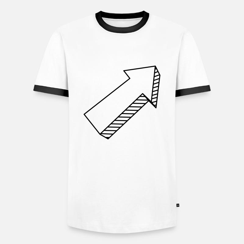 Pfeil in 3D - Männer Kontrast-T-Shirt - Weiß/Schwarz