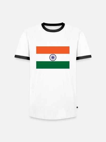 Inde - T-shirt contrasté Homme - blanc/noir