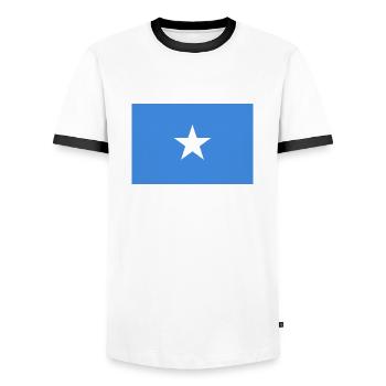 Somalie - T-shirt contrasté Homme - blanc/noir - Devant - AI Model Female 172 light (172cm) & AI Model Male 178 dark (178cm)