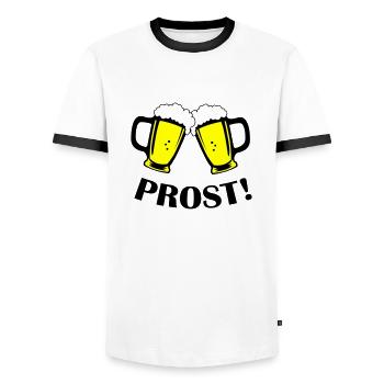 Beer Cheers - Men's Ringer Shirt - white/black - Front - AI Model Female 172 light (172cm) & AI Model Male 178 dark (178cm)