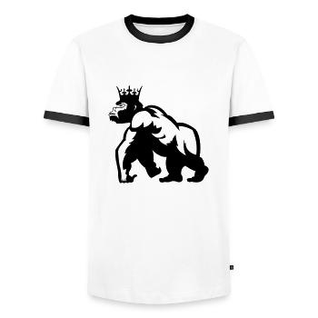 Gorilla King - Men's Ringer Shirt - white/black - Front - AI Model Female 172 light (172cm) & AI Model Male 178 dark (178cm)