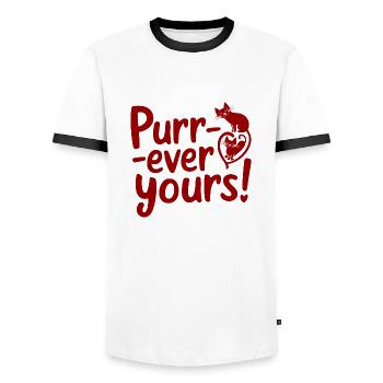 Schnurren Sie immer Ihre - Männer Kontrast-T-Shirt - Weiß/Schwarz - Vorne - AI Model Female 172 light (172cm) & AI Model Male 178 dark (178cm)