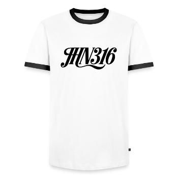 Christliche Glaube Jesus Gott Kreuz Glauben - Männer Kontrast-T-Shirt - Weiß/Schwarz - Vorne - AI Model Female 172 light (172cm) & AI Model Male 178 dark (178cm)