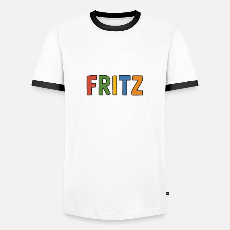 Fritz - Männer Kontrast-T-Shirt - Weiß/Schwarz