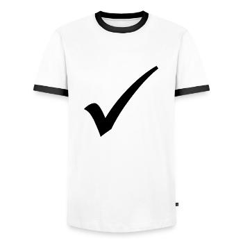 haken - Männer Kontrast-T-Shirt - Weiß/Schwarz - Vorne - AI Model Female 172 light (172cm) & AI Model Male 178 dark (178cm)