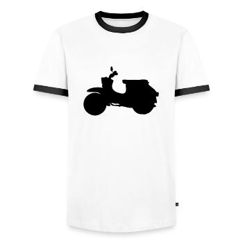 avaler profil - T-shirt contrasté Homme - blanc/noir - Devant - AI Model Female 172 light (172cm) & AI Model Male 178 dark (178cm)
