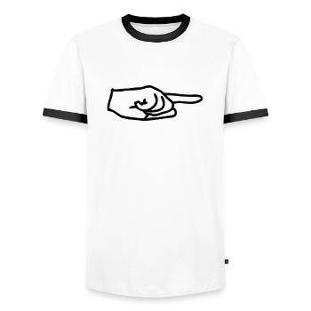 pfeil - Männer Kontrast-T-Shirt - Weiß/Schwarz - Vorne - AI Model Female 172 light (172cm) & AI Model Male 178 dark (178cm)