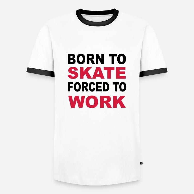 Skateboard - Männer Kontrast-T-Shirt - Weiß/Schwarz