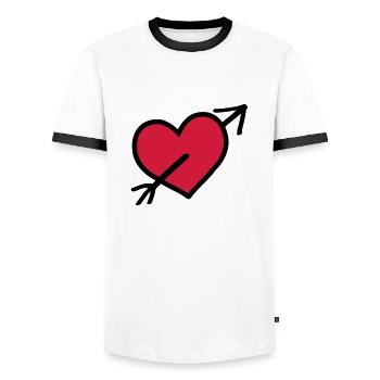 amor herz - Männer Kontrast-T-Shirt - Weiß/Schwarz - Vorne - AI Model Female 172 light (172cm) & AI Model Male 178 dark (178cm)