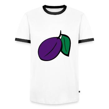 Plum - Men's Ringer Shirt - white/black - Front - AI Model Female 172 light (172cm) & AI Model Male 178 dark (178cm)