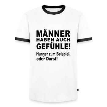 männer gefühle - Männer Kontrast-T-Shirt - Weiß/Schwarz - Vorne - AI Model Female 172 light (172cm) & AI Model Male 178 dark (178cm)