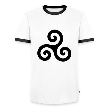 symbole celtique - Men's Ringer Shirt - white/black - Front - AI Model Female 172 light (172cm) & AI Model Male 178 dark (178cm)