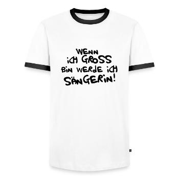 Ich werde Sängerin - Männer Kontrast-T-Shirt - Weiß/Schwarz - Vorne - AI Model Female 172 light (172cm) & AI Model Male 178 dark (178cm)