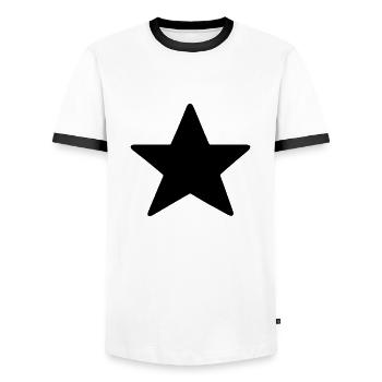 star - Men's Ringer Shirt - white/black - Front - AI Model Female 172 light (172cm) & AI Model Male 178 dark (178cm)
