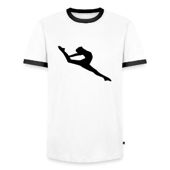 Danseuse de ballet vecteur Silhouette - T-shirt contrasté Homme - blanc/noir - Devant - AI Model Female 172 light (172cm) & AI Model Male 178 dark (178cm)