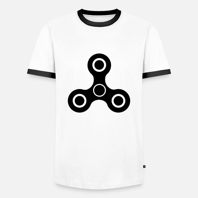 fidget spinner - Men's Ringer Shirt - white/black