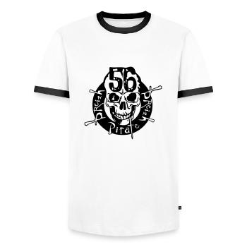 56 breizh pirate tete de mort crane morbihan - T-shirt contrasté Homme - blanc/noir - Devant - AI Model Female 172 light (172cm) & AI Model Male 178 dark (178cm)