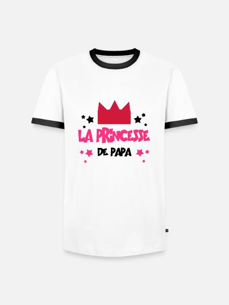 la princesse de papa - T-shirt contrasté Homme - blanc/noir