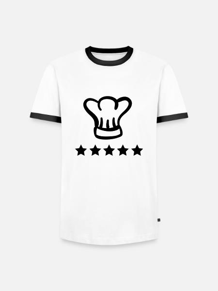 chefkoch - Männer Kontrast-T-Shirt - Weiß/Schwarz
