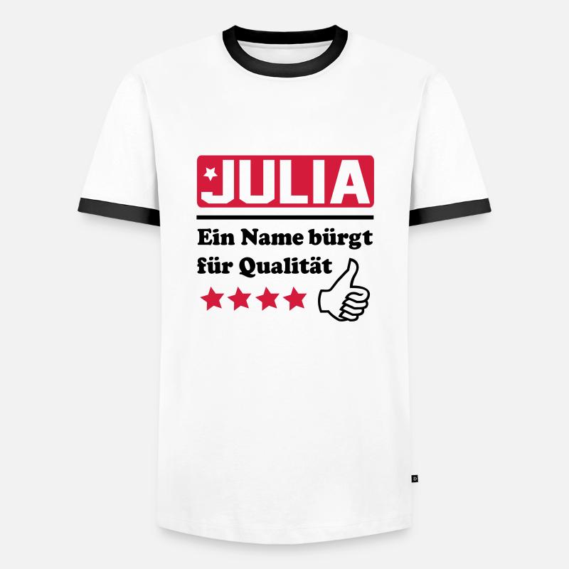 julia - Männer Kontrast-T-Shirt - Weiß/Schwarz