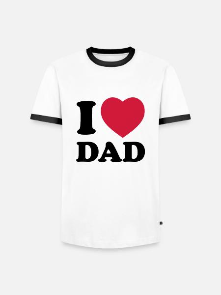 i_love_dad - Men's Ringer Shirt - white/black
