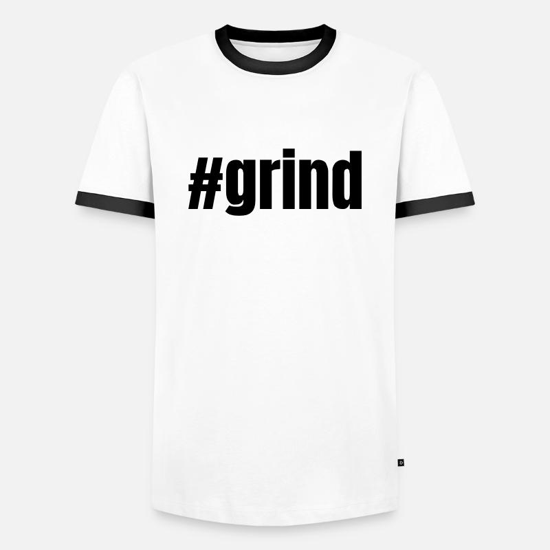 #grind | Motivation Geschenkidee - Männer Kontrast-T-Shirt - Weiß/Schwarz