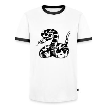 rattlesnake - Men's Ringer Shirt - white/black - Front - AI Model Female 172 light (172cm) & AI Model Male 178 dark (178cm)