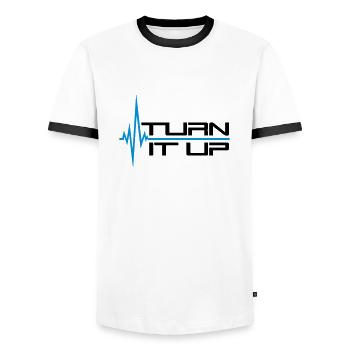 battement de coeur de fréquence cardiaque tournez vers le haut des traits de barre - T-shirt contrasté Homme - blanc/noir - Devant - AI Model Female 172 light (172cm) & AI Model Male 178 dark (178cm)