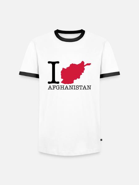 i_love_afghanistan_design_r2 - Männer Kontrast-T-Shirt - Weiß/Schwarz