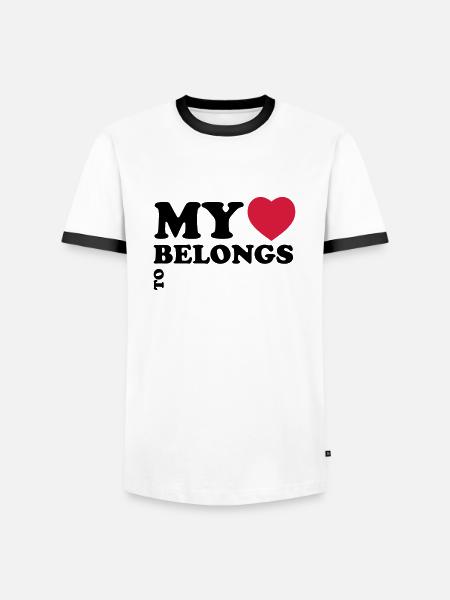 My heart belongs to - Men's Ringer Shirt - white/black