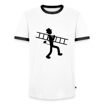 Chimney Sweeper - T-shirt contrasté Homme - blanc/noir - Devant - AI Model Female 172 light (172cm) & AI Model Male 178 dark (178cm)