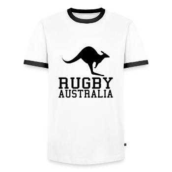 Rugby Australia - Männer Kontrast-T-Shirt - Weiß/Schwarz - Vorne - AI Model Female 172 light (172cm) & AI Model Male 178 dark (178cm)