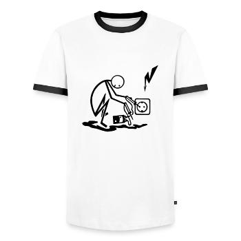 Elektroinstallateur - Männer Kontrast-T-Shirt - Weiß/Schwarz - Vorne - AI Model Female 172 light (172cm) & AI Model Male 178 dark (178cm)