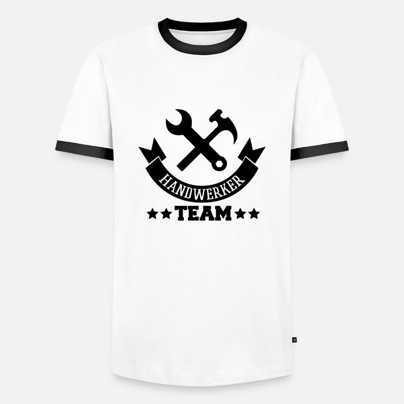 handwerker_team - Männer Kontrast-T-Shirt - Weiß/Schwarz
