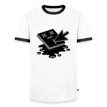 Dead Pixel - Männer Kontrast-T-Shirt - Weiß/Schwarz - Vorne - AI Model Female 172 light (172cm) & AI Model Male 178 dark (178cm)