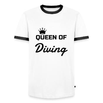 Scuba Diving Diver Plongée Sous-Marine Tauchen - Men's Ringer Shirt - white/black - Front - AI Model Female 172 light (172cm) & AI Model Male 178 dark (178cm)