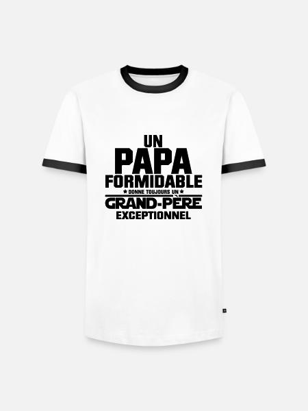 PAPA Formidable Grand-Père Exceptionnel - T-shirt contrasté Homme - blanc/noir