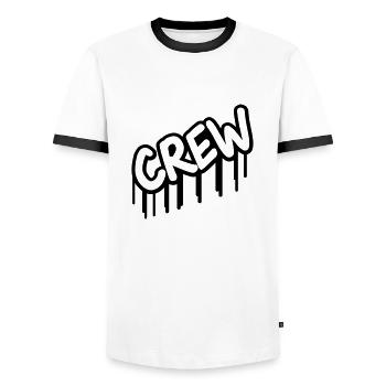 crew - T-shirt contrasté Homme - blanc/noir - Devant - AI Model Female 172 light (172cm) & AI Model Male 178 dark (178cm)