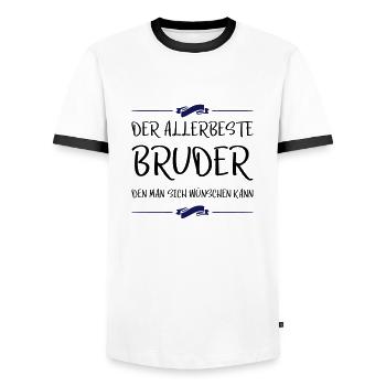 allerbeste bruder den man sich wünschen kann - Männer Kontrast-T-Shirt - Weiß/Schwarz - Vorne - AI Model Female 172 light (172cm) & AI Model Male 178 dark (178cm)