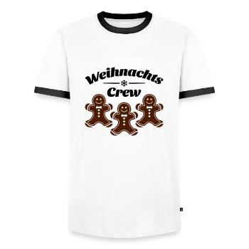 weihnachts crew lebkuchenmann - Männer Kontrast-T-Shirt - Weiß/Schwarz - Vorne - AI Model Female 172 light (172cm) & AI Model Male 178 dark (178cm)