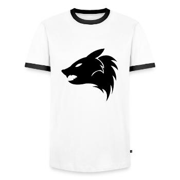 wolf - Männer Kontrast-T-Shirt - Weiß/Schwarz - Vorne - AI Model Female 172 light (172cm) & AI Model Male 178 dark (178cm)
