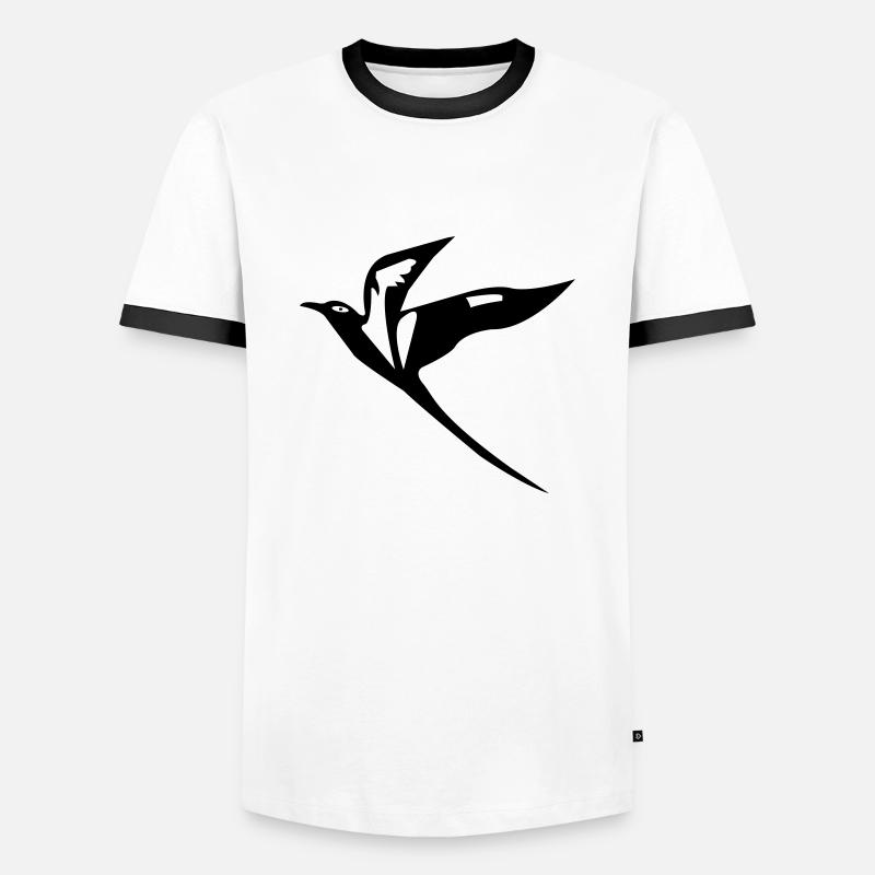 Paille en queue - T-shirt contrasté Homme - blanc/noir