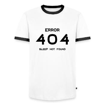 Error 404 - T-shirt contrasté Homme - blanc/noir - Devant - AI Model Female 172 light (172cm) & AI Model Male 178 dark (178cm)