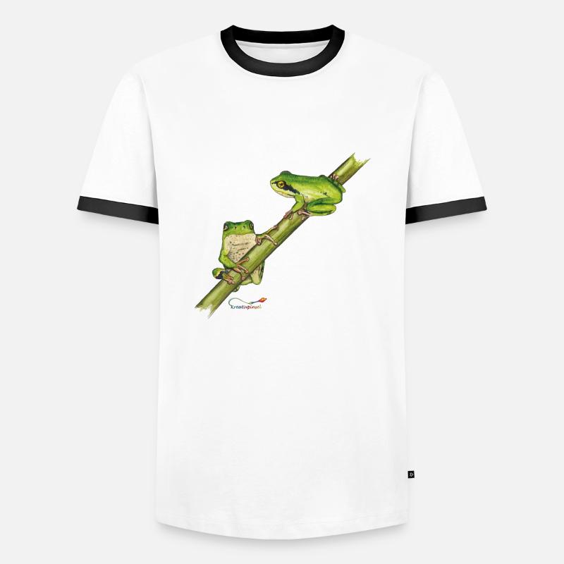 Tree frog - Men's Ringer Shirt - white/black
