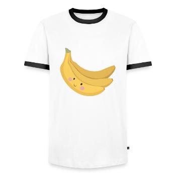 banane - T-shirt contrasté Homme - blanc/noir - Devant - AI Model Female 172 light (172cm) & AI Model Male 178 dark (178cm)