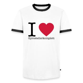 I Love Gyrosteller komplett - Männer Kontrast-T-Shirt - Weiß/Schwarz - Vorne - AI Model Female 172 light (172cm) & AI Model Male 178 dark (178cm)