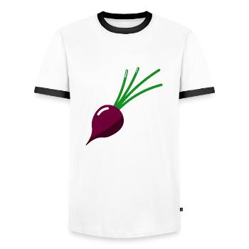 Rübe - Illustration - Männer Kontrast-T-Shirt - Weiß/Schwarz - Vorne - AI Model Female 172 light (172cm) & AI Model Male 178 dark (178cm)