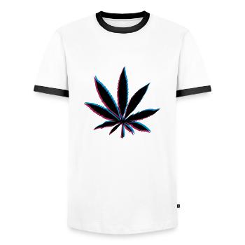 Effet de mauvaises herbes 3D - T-shirt contrasté Homme - blanc/noir - Devant - AI Model Female 172 light (172cm) & AI Model Male 178 dark (178cm)